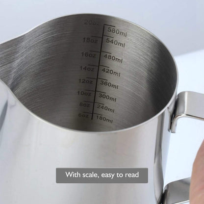 Yorten 304 Stainless Steel Milk Frothing Pitcher 350ml Milk Coffee Measurements Steaming Pitchers Suitable for Espresso Latte Art Frothing Milk