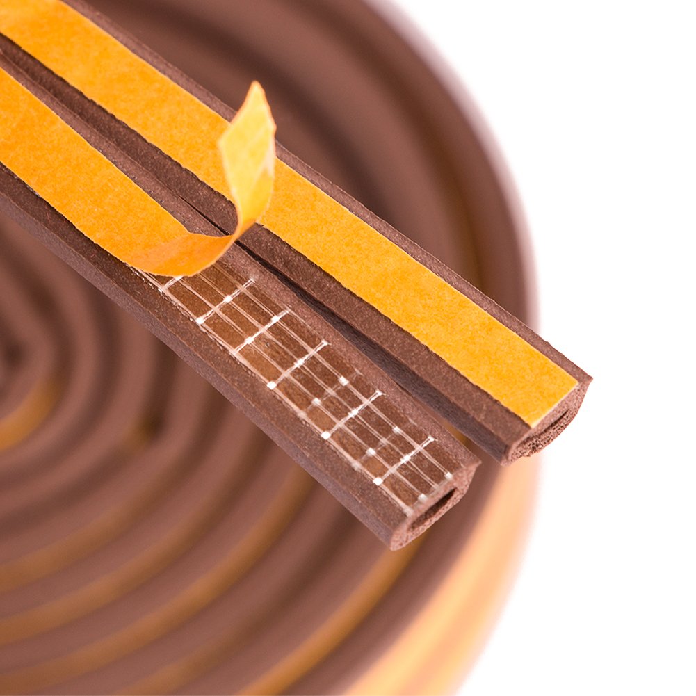 Weather Seal Strip, Door and Window Seal Strip Anti-Collision & Drip Self Adhesive, Soundproof Weatherproof, Gap Seal Seal Strip, 2 Seals Total 10 (Brown)