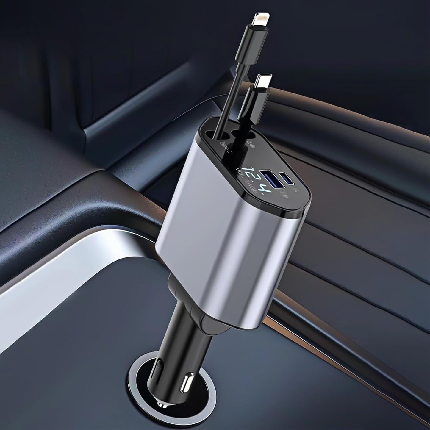 Retractable Car Charger, 120 W Retractable Cigarette Lighter, Car Charger Cigarette Lighter, Car Plug