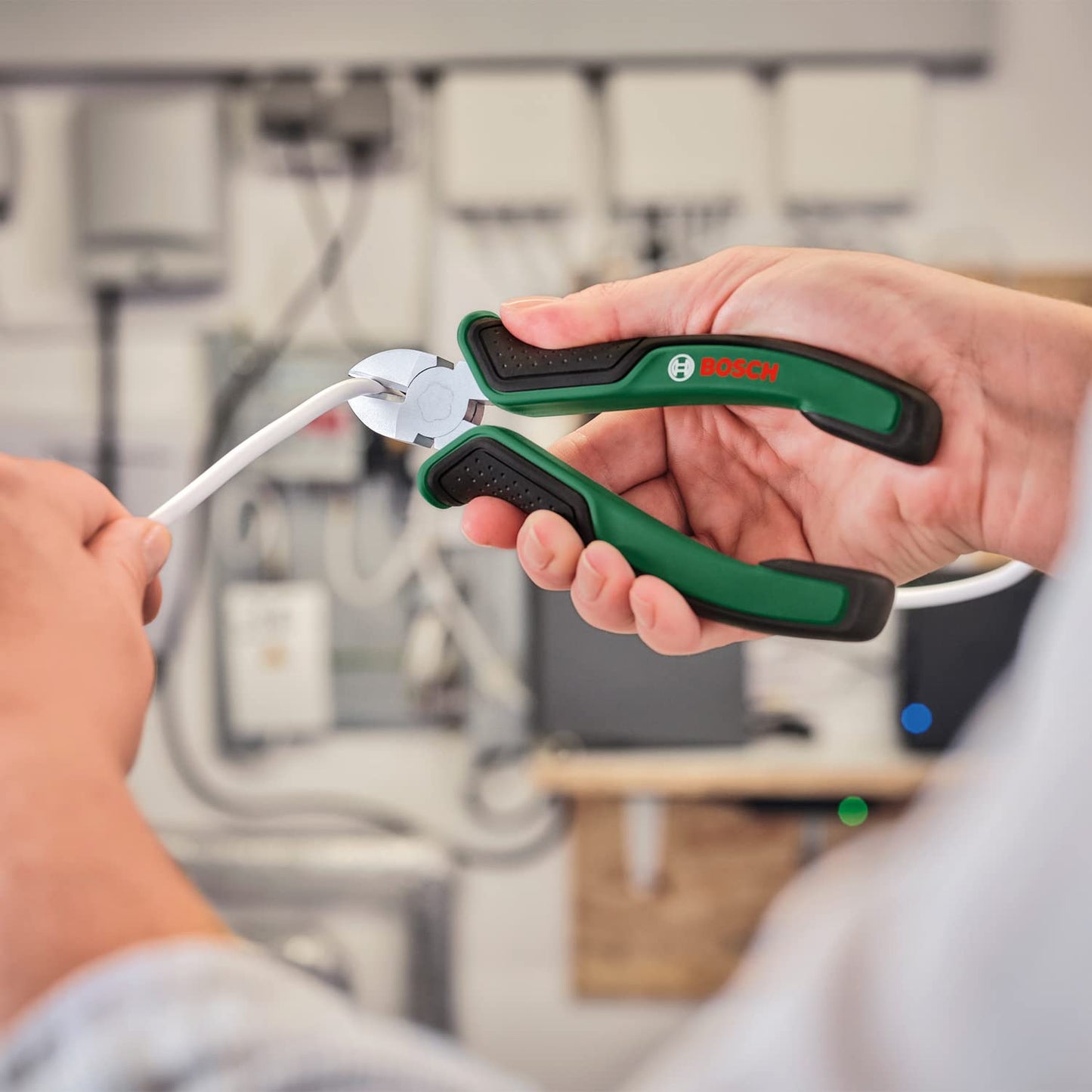 Bosch Home and Garden Pliers Set, 3 Pieces Combined Premium Quality, Durable and Precision, with Side Cutting and Long Nose Pliers, Ergonomic, Nickel-Chrome Matte Surface