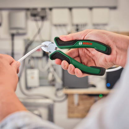 Bosch Home and Garden Pliers Set, 3 Pieces Combined Premium Quality, Durable and Precision, with Side Cutting and Long Nose Pliers, Ergonomic, Nickel-Chrome Matte Surface