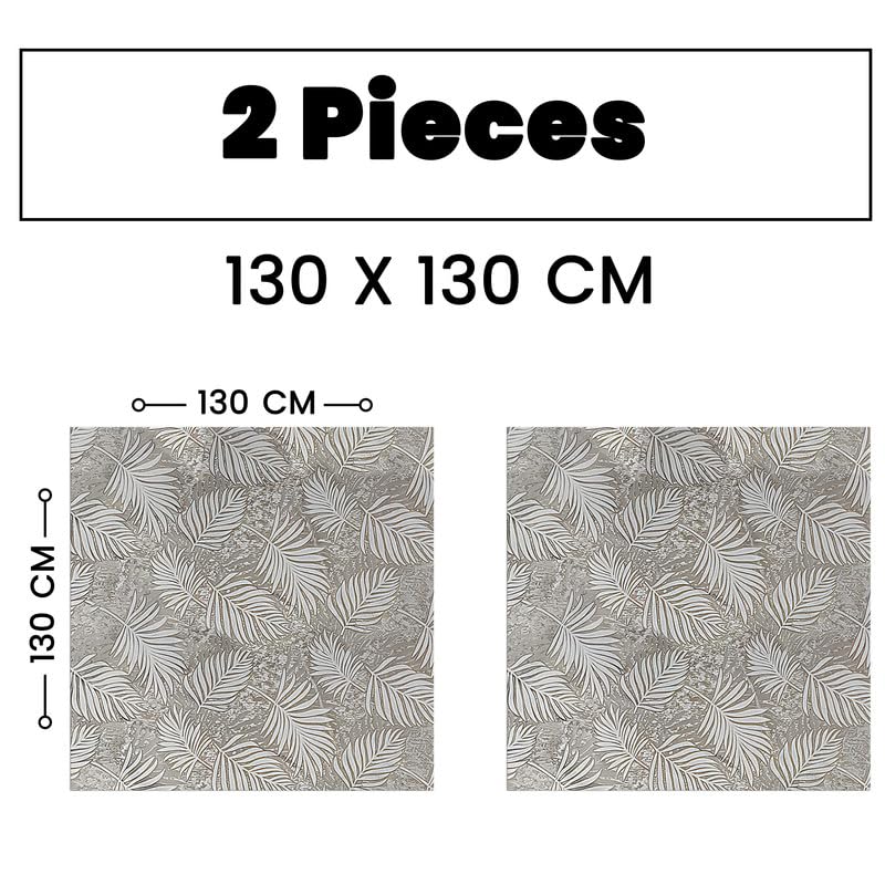 INtex HOME Analia Linen Tablecloth, Rectangular Dining Cover, Elegant and Durable, Soft Fabric, Easy-Care, Multi-Purpose for Home, Events, and Special Occasions, Set of 2 - Café - 130 x 130 CM