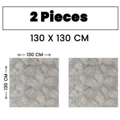 INtex HOME Analia Linen Tablecloth, Rectangular Dining Cover, Elegant and Durable, Soft Fabric, Easy-Care, Multi-Purpose for Home, Events, and Special Occasions, Set of 2 - Café - 130 x 130 CM