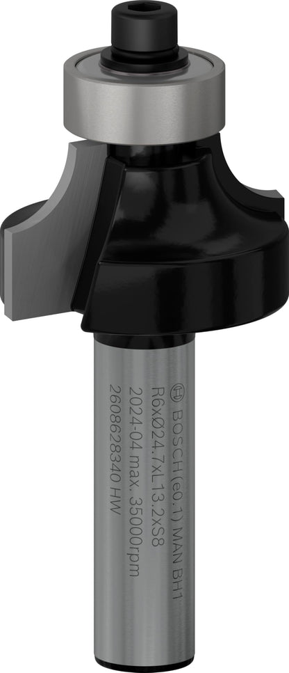 Bosch Professional 2608628340 Rounding Router Bit, Silver, 8 x 24.7 x 53 mm