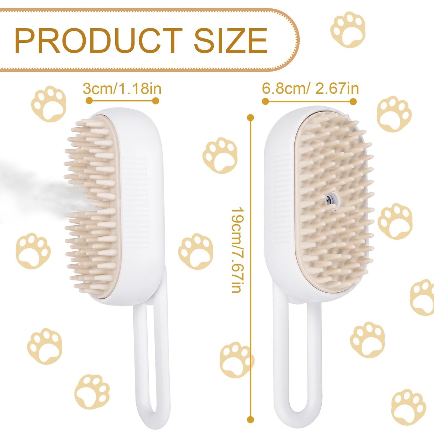 SUFANG Steam Brush for Cats and Dogs, 3 in 1 Cat Steamy Brush with Water Tank, Steam Brush for Massage for Long/Short Hair, for Grooming and Removing Pet Hair