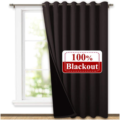 100% Blackout curtains - thermal insulated blackout fabric - two layers fully darkness curtain