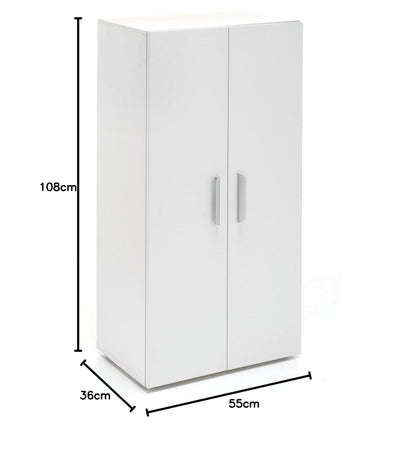 Wooden Shoe Cabinet in White, Tall Shoe Storage with 2 Doors and 6 Shelves, Large Capacity Freestanding Shoe Rack for Entryway or Closet, Art. 133