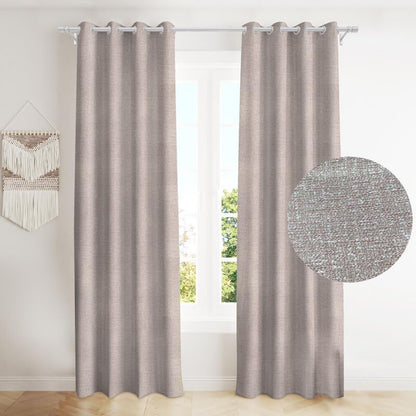 INtex CURTAINS HOUSE Natural Linen Semi-Sheer Window Drapes, Light-Filtering Privacy Curtains for Bedroom and Living Room, Steel Grommets, 2 Panels Cafe 130W x 265L