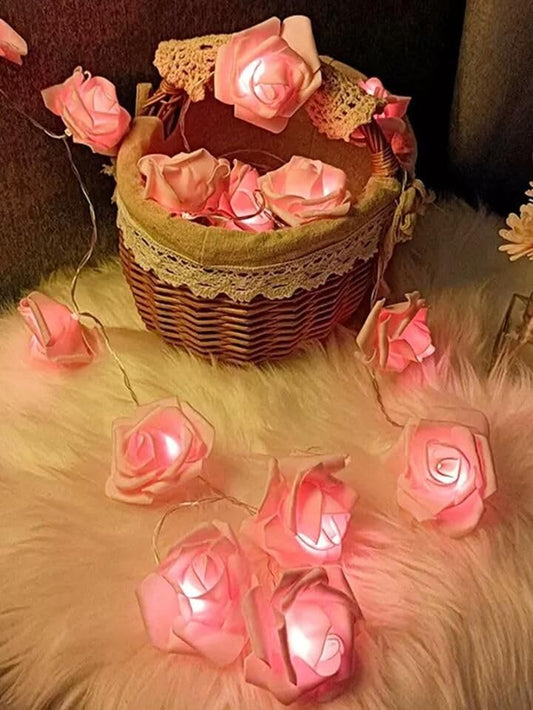 فرع ورد بينك ديكور مضيء(عدد20 لمبه LED) بفيشة – طول 2 متر – إضاءة ورم دافئة