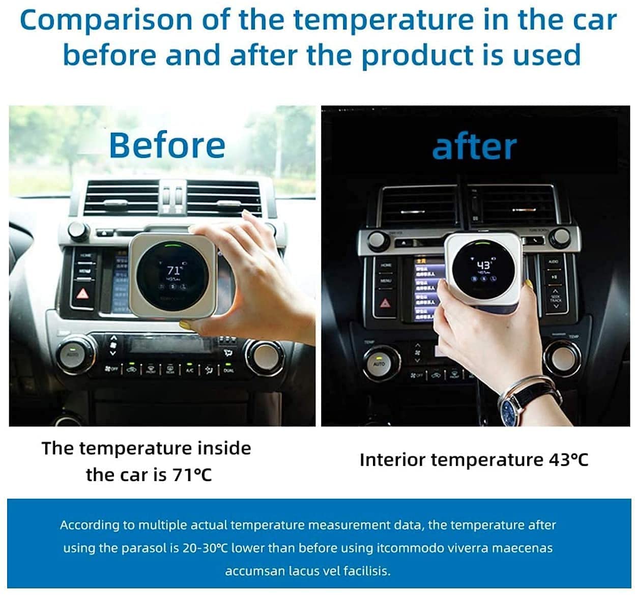 SKEIDO Foldable Car Sun Umbrella Interior Windshield Sunshade Cover Front Window UV Protection Shade Curtain Parasol Car Accessories (L size)