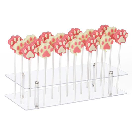 Lollipop Display Stand, Acrylic Cake Pop Holder with 21 Holes, Clear Stand for Lollipops, Cake Pops, Cakepopsicles, for Wedding, Birthday, Baby Shower, Party Dessert Table Presentations