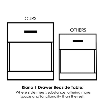 Bedside Table with 1 Drawer, a compact and stylish Nightstand and Bedside Cabinet for bedroom storage, presented in a sleek and versatile Black finish