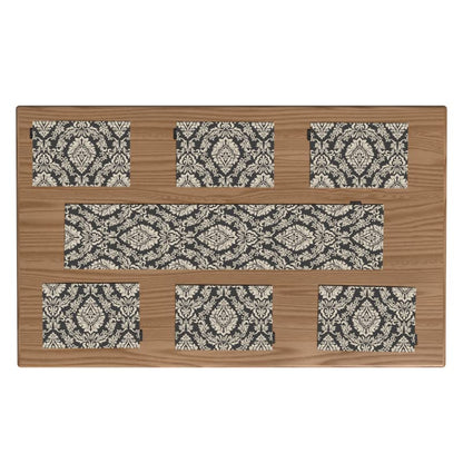 مجموعة مفارش طاولة من القماش الرمادي صوفيا مكونة من 6 قطع باللون الرمادي والأبيض العاجي، كل منها بمقاس 45×30 سم، مفارش طاولة متينة وقابلة للغسل بنمط أنيق لترتيب طعام أنيق ومتطور