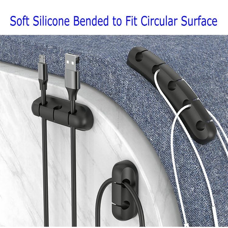 Genérico Cable Holder, 3 Pcs Self-Adhesive Silicone Cable Organizer, Durable Cable Clips for Management of USB Charging Cables for Desk or Office