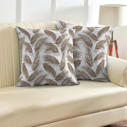 INTEX HOME Linen Velvet Cushion Set, Bella Leaf Pattern, Premium Soft Fabric, 40×40 cm, Turquoise, Elegant Living and Dining Room Decor, Comfortable and Durable Accent Pillows, 2 Pieces