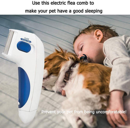 GAMRY Flea Comb for Pets - Head Lice Removal Pet Cleaning As Seen On TV Electronic Comb for Dogs and Cats, Silent