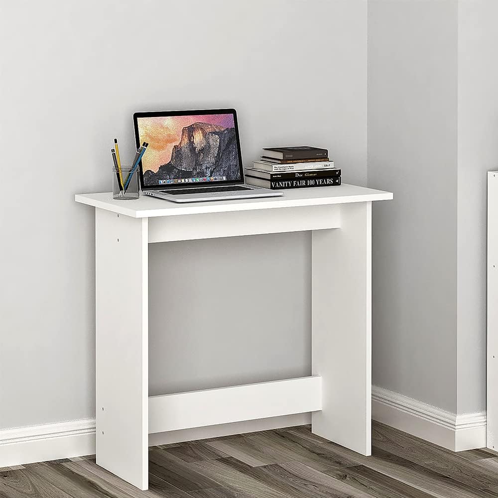 Furniture Modern Desk in White, L80 x W40 cm, Work from Home Table, Home Office Computer Table, Kids Study Desk, CompactWood Table for SmalLSpaces, Minimalist Design