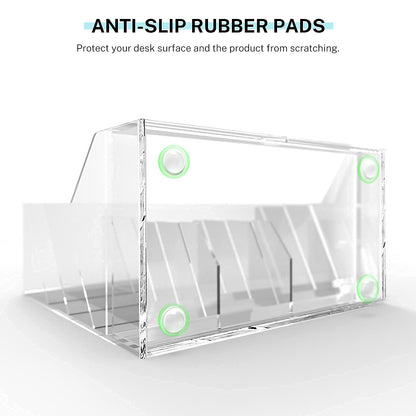 Acrylic Pen Organizer for Desk with Drawer, Multi-Functional Clear Marker Holder with 12 Compartments, Heavy-Duty Desktop Pencil Storage for Home, Office & Art Studio