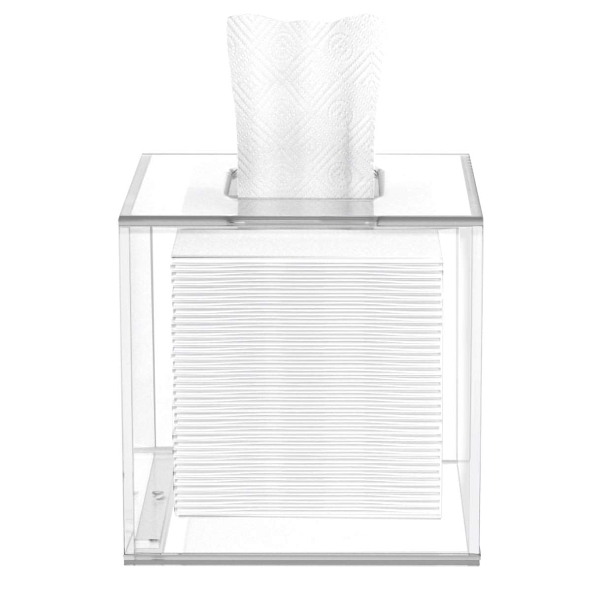 Acrylic Tissue Box Cover, Square Napkin Dispenser, Clear Tissue Holder for Home, Office & Restaurant, Durable & Elegant Design, Easy Access Tissue Organizer