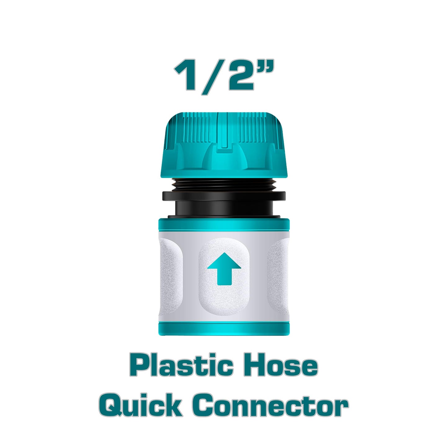 Total 5 PCS Hose Quick Connectors Set with Twist Spray Nozzle, ABS Material THHCS05122