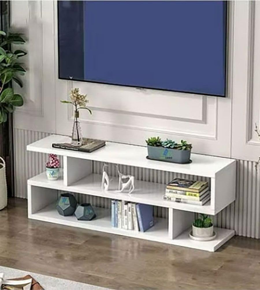 TV Table Entertainment Center in White, MultifunctionaLTV Desk and PracticaLMedia Console for the Living Room, stylish and Elegant Home Furniture for Your Viewing Area