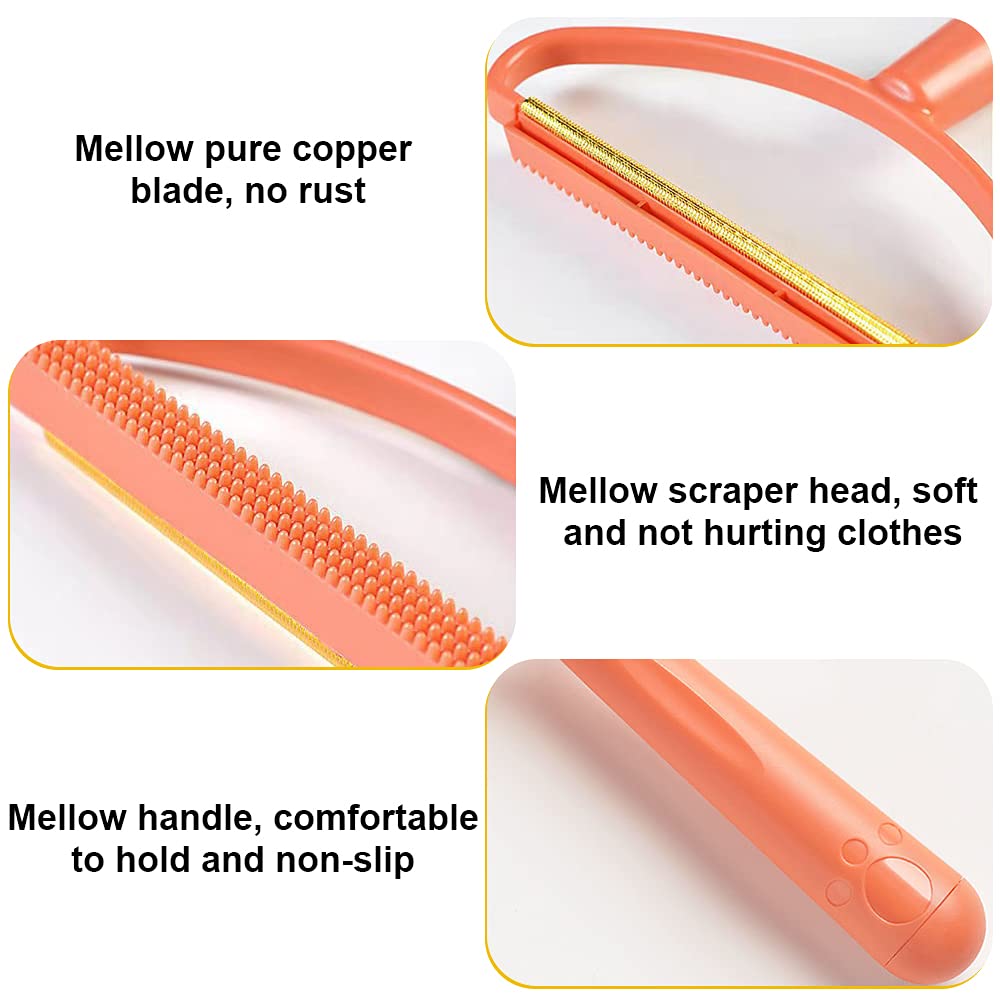 2 Pack Portable Lint Remover, Uproot Lint Cleaner, Clothes Fuzz Shaver Lint Roller for Cat and Dog Hair Removal,Removing Fabrics Clothing Furniture Balls Pilling?Orange + blue?