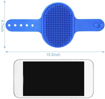 HiDear 2 Pack Dog Grooming Brush, Premium Pet Bath Brush, Soothing Massage Rubber Comb, Adjustable Ring Handle, Suitable for Long Short Haired Pet