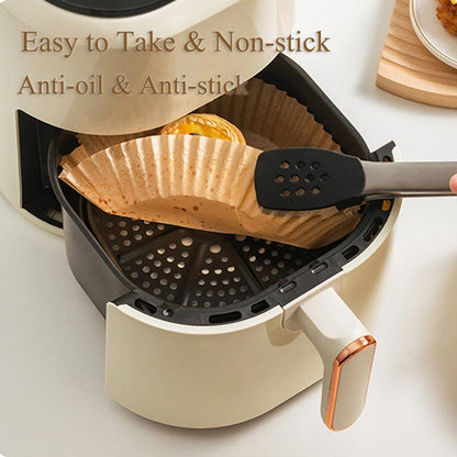 100Pcs Air Fryer Disposable Paper Liner 6.3 inch Round Parchment Paper Liners Oil-Proof Non-Stick Paper Towel High Temperature Resistant Baking Oil-Absorbing Paper for Baking Microwave Oven Fry