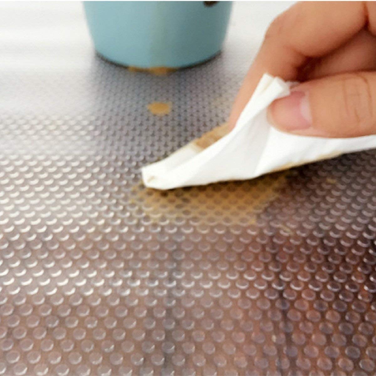 Kuber Industries Multipurpose Textured Super Strong Anti-Slip Mat Liner - Size 45X500cm (5 Meter Roll, White)