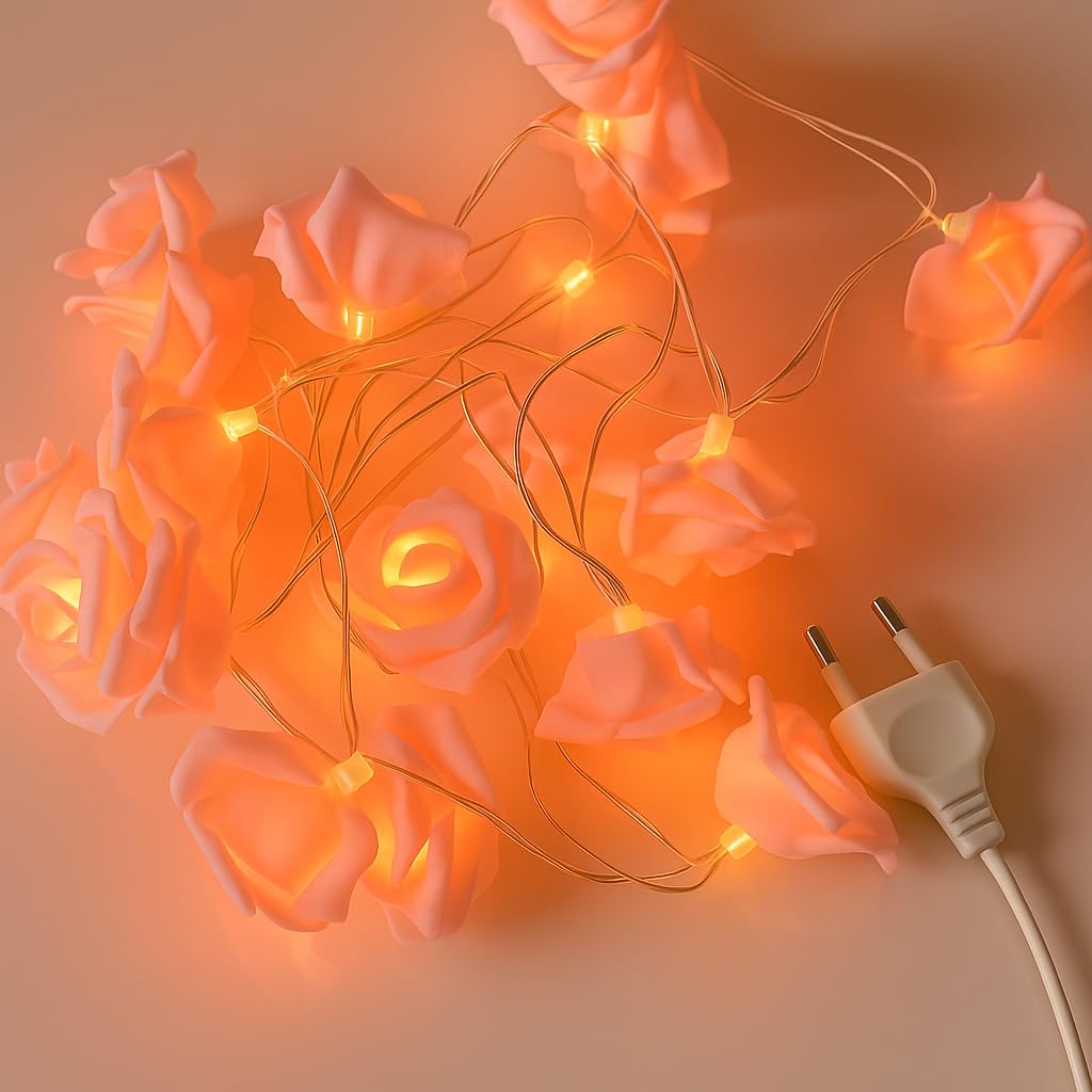 فرع ورد بينك ديكور مضيء(عدد20 لمبه LED) بفيشة – طول 2 متر – إضاءة ورم دافئة