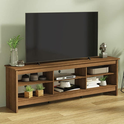 TV Stand with 6 Shelves and Organizer, Large 178cm Media Console for TVs up to 190.5 cm, SturdyWood Construction for Entertainment Center and Living Room Storage