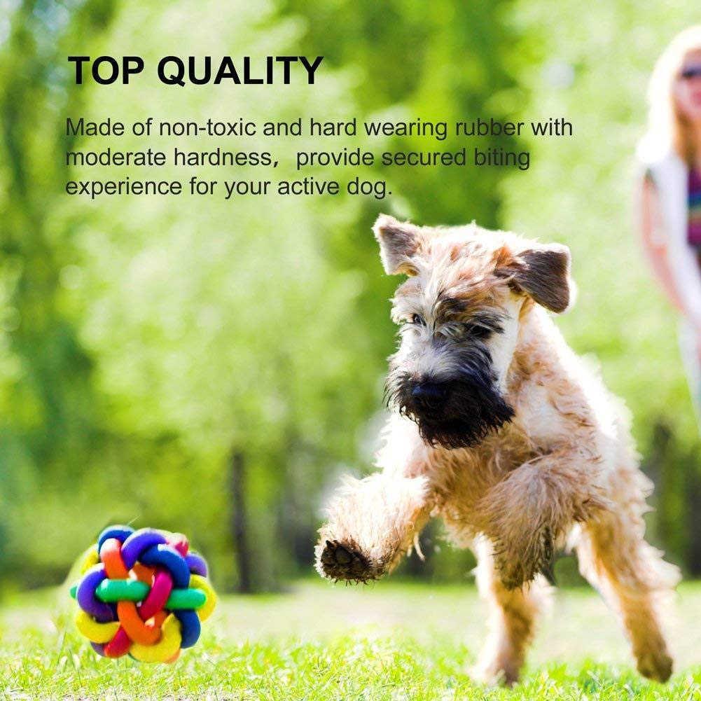 Ball Dog Toy Colorful Dog Ball with Bell Pet Smarter Interactive IQ Toys
