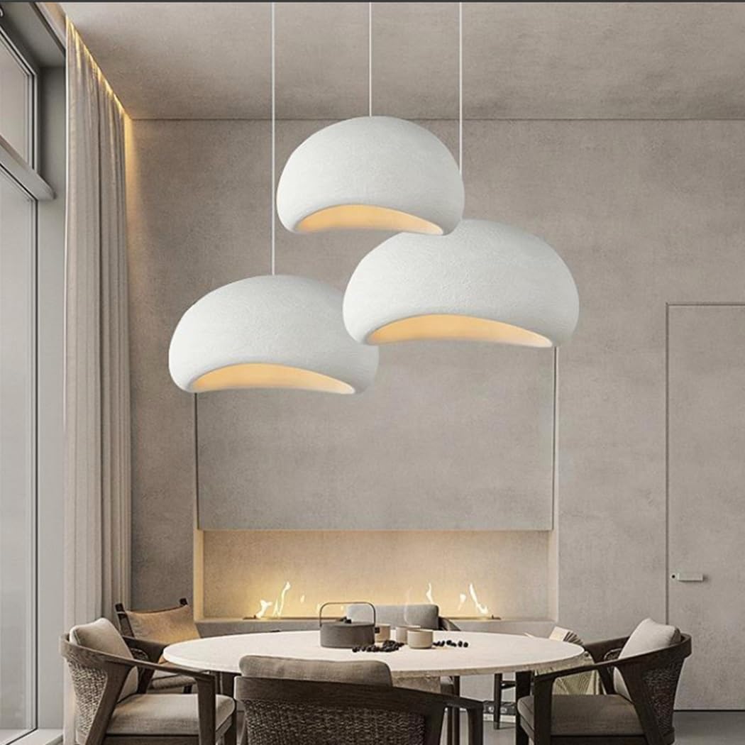 نجفة شوب - نجفة معلقة مودرن 3 قطع فايبر جلاس أبيض – إضاءة سقف ديكور للمطبخ والسفرة – قابلة لتعديل الارتفاع – تصميم بسيط وعصري – تصلح للاستخدام المنفصل أو المجمع G-3H-WH