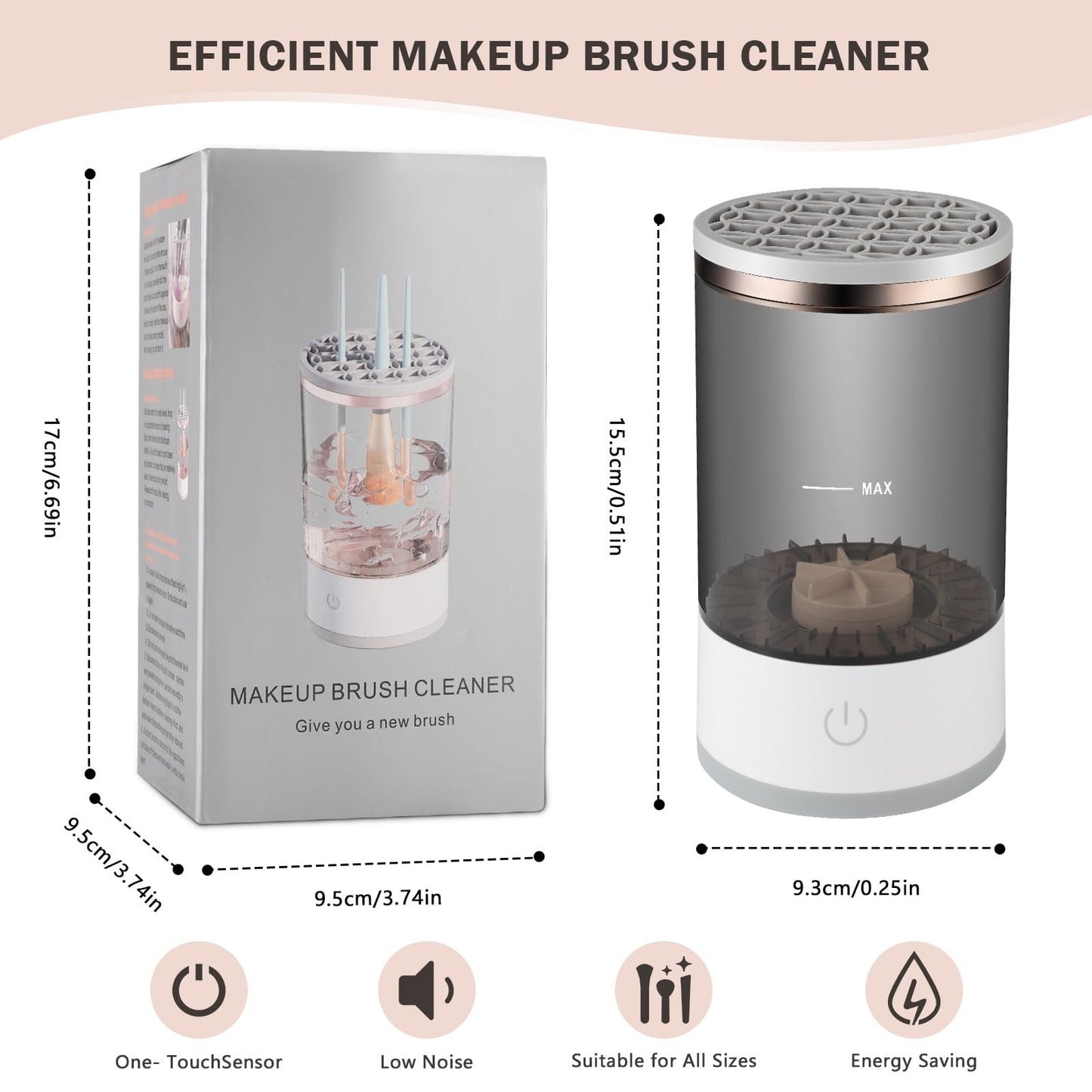 TOPEV Electric Makeup Brushes Cleaner,Portable USB Reusable Make Up Brush Cleaner Machine,Make Up Brush Cleaner Set for Quick Cleaning and Drying