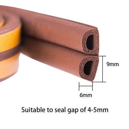 Weather Seal Strip, Door and Window Seal Strip Anti-Collision & Drip Self Adhesive, Soundproof Weatherproof, Gap Seal Seal Strip, 2 Seals Total 10 (Brown)