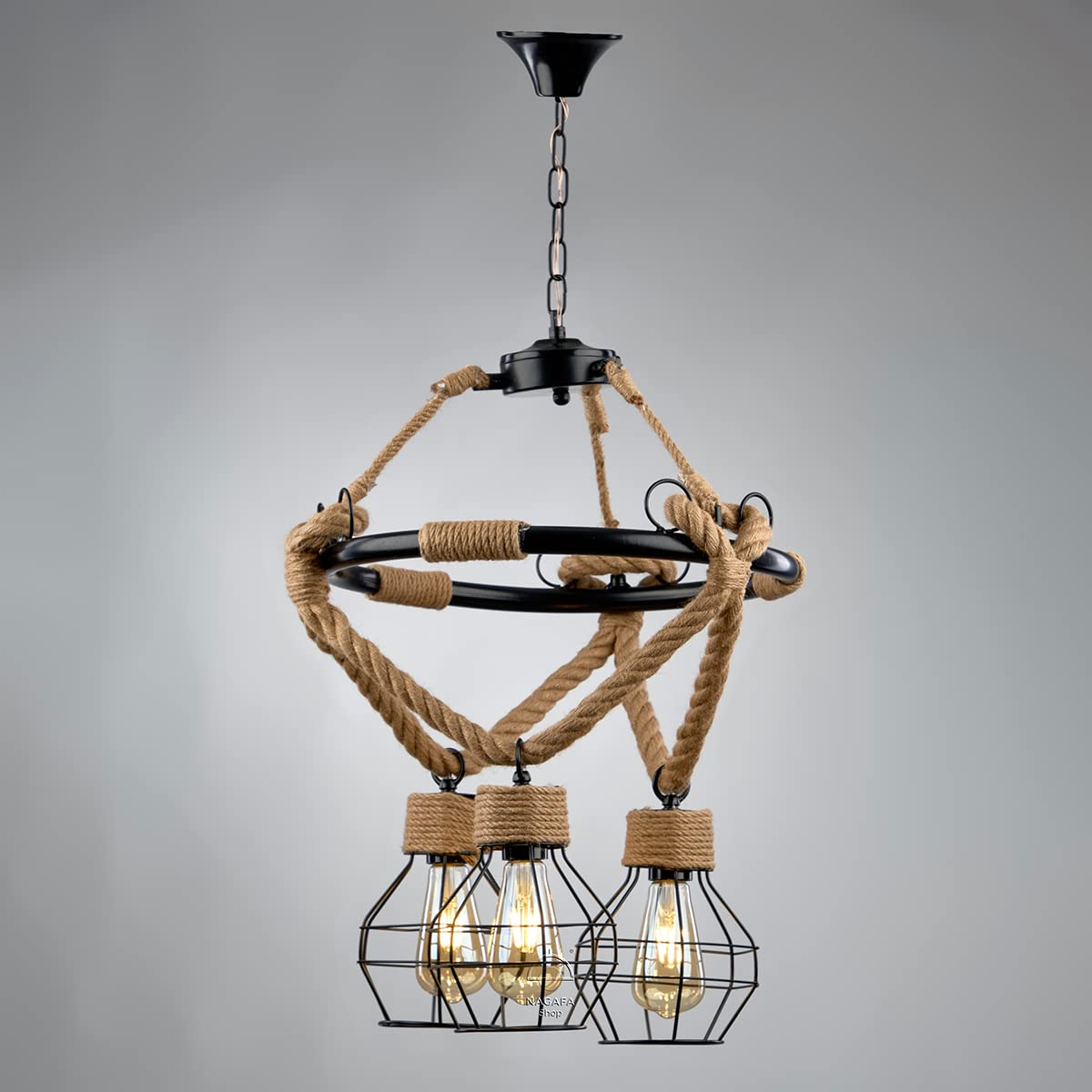 Nagafa Shop Flower black rope pendant light,