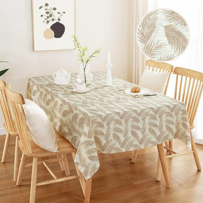 INTEX HOME Linen Velvet Table Cloth, Bella Leaf Pattern, Premium Soft Fabric, 130W×130L CM, Turquoise, Elegant Dining and Living Room Decor, Durable Protection for Daily Use and Special Occasions