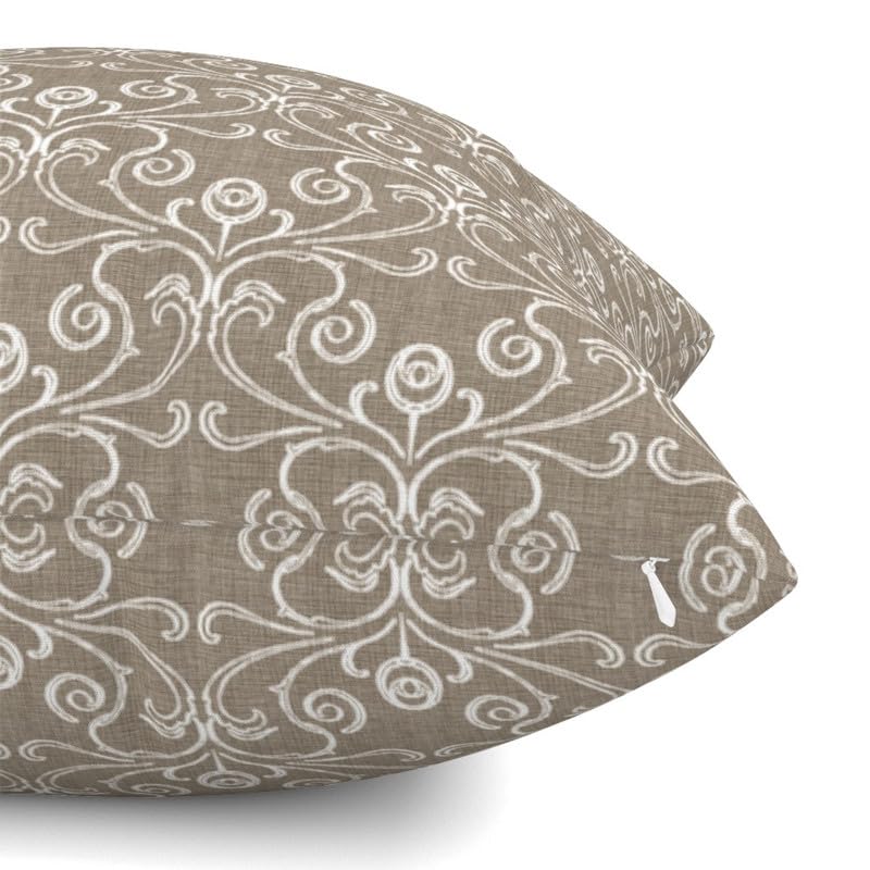 INtex Home Linen Throw Cushions with Insert Included, Meadow Breeze Printed Cushion Cover, Soft Durable Fabric for Living Room Bedroom or Sofa, Elegant Home Accent Cushions, 40 x 40 cm - Petrol Blue