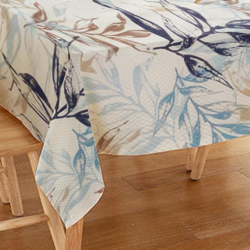 INtex Home Tablecloth, Linen Velvet Fabric, Soft Comfortable Material for Living Rooms Kitchens Bedrooms and Special Occasions, Elegant Table Cover - 130 x 200 cm - 1 Pc - Café x Warm Orange