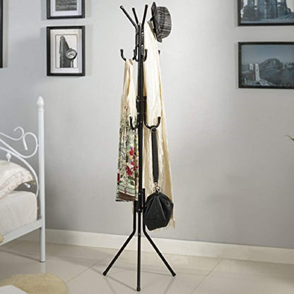 Metal Coat Rack/hanger 02, Free Standing, Coat/Hat hanger 02 for Handbags, Hat, Umbrella, Clothes Tree Coat hanger 02 Holder Stand Black