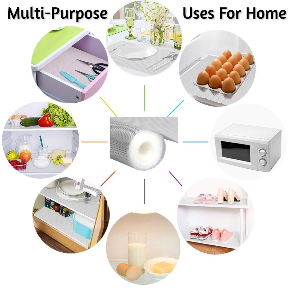 Waterproof EVA Mat Roll, 3-Meter Non-Slip Multipurpose Liner for Drawers, Fridge, Cupboards, and Shelves, Cuttable Non-Adhesive Shelf Organizer for Home Use