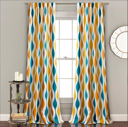Light Filtering Window Curtain with Back Tab Design, Linen Velvet Fabric - 1 Piece