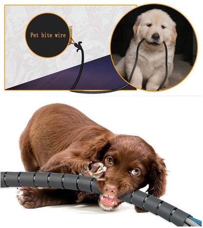 CL-Link 10Ft*1.1inch Electrical Wire Organizer Spiral Cable Wrap Spiral Cable Bundler Organizer Home Office Wire Concealer for PC TV Computer Cinema