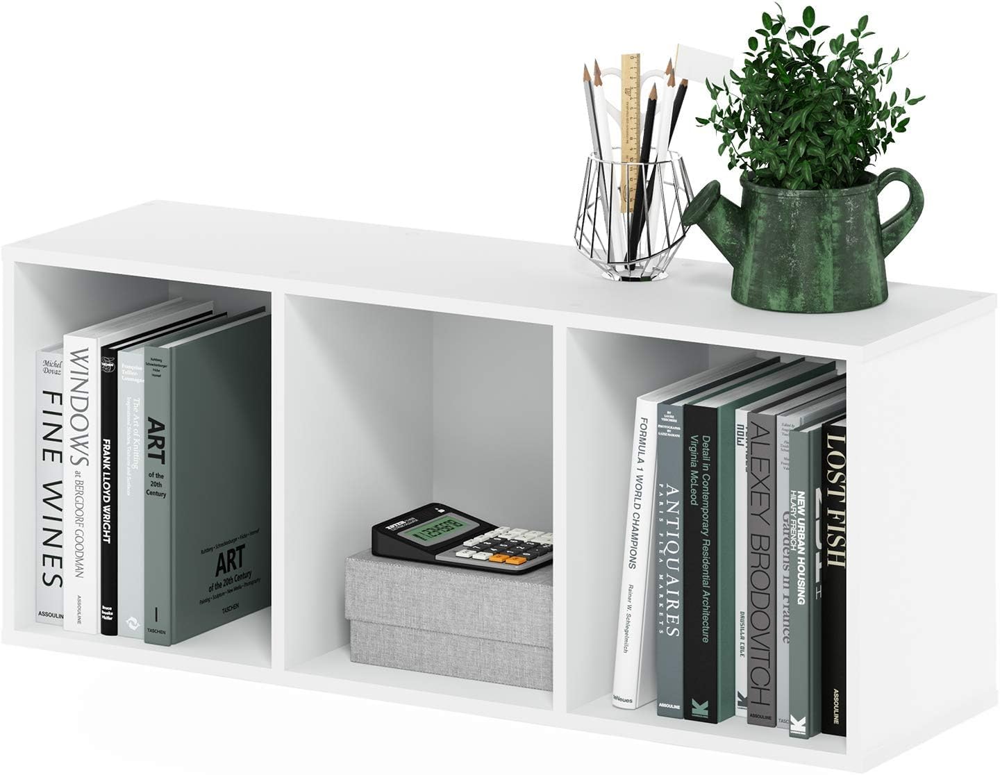 3-Tier Bookcase with Open Shelves, Simple and Clean Design in Manufactured Wood with a White Finish, Versatile Freestanding Shelving Unit for Storage and Display