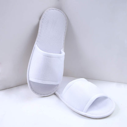 INtex HOME Open Toe White Spa Slippers - Comfortable Guest Slippers for Spa Hotel Party and Travel - Unisex Fit for Men and Women - 2 Pairs - White, One Size