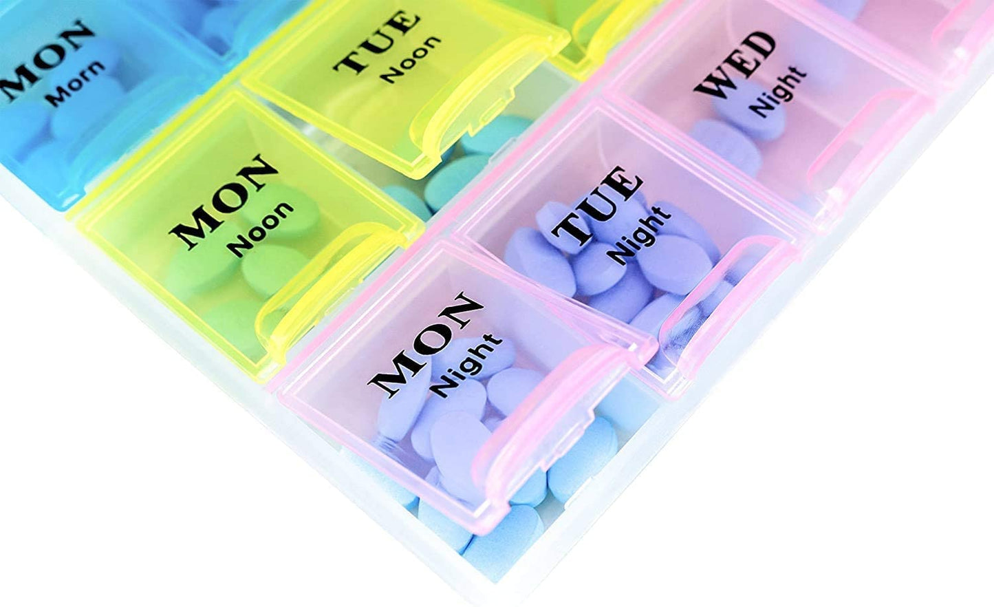 Weekly Medicine Box Organizer, 21 Slots, 3 Rows, 7-Day Pill Storage Case, Portable Tablet Holder for Travel, Daily Pill Organizer with Secure Lid, Compact Design