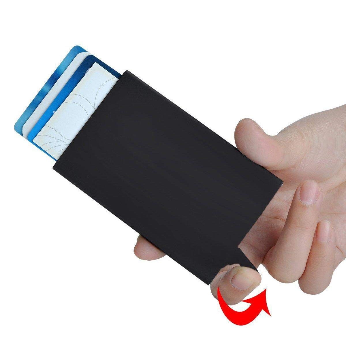 Aluminum Wallet RFID Blocking Slim Metal Credit Card Holder, Durable Protection for Cards, Compact Size 11 x 6 cm, Men, Women, Minimalist Style