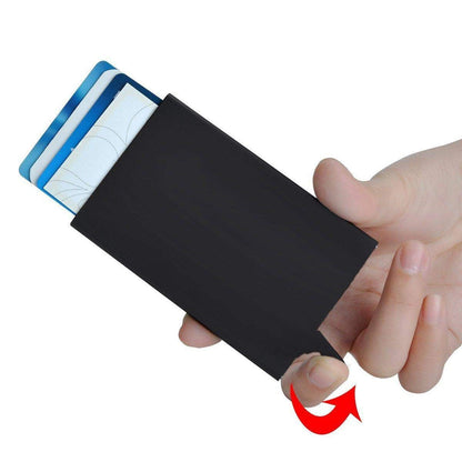 Aluminum Wallet RFID Blocking Slim Metal Credit Card Holder, Durable Protection for Cards, Compact Size 11 x 6 cm, Men, Women, Minimalist Style