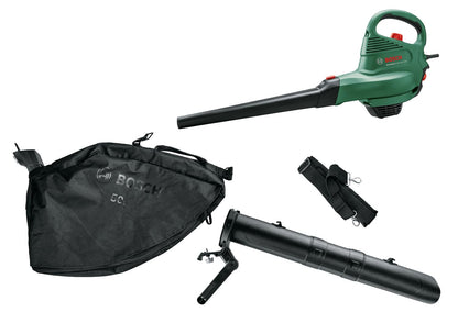 Bosch Universal Garden Tidy 3000 electric leaf blower and vacuum cleaner (3000 W, 50 l collection bag, variable speed, for blowing, vacuuming and shredding leaves, in box)