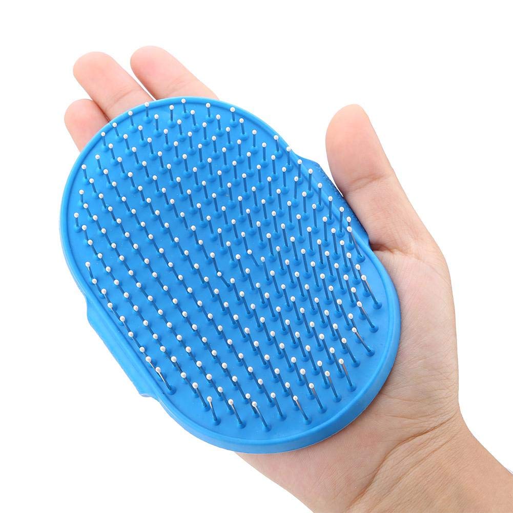 Zerodis Pet Hair Comb, Pet Silicone Hair Brush Comb Pet Cat Dog Hair Removal Comb Bathing Brush for Pets Daily Hair Care Tools(Blue)